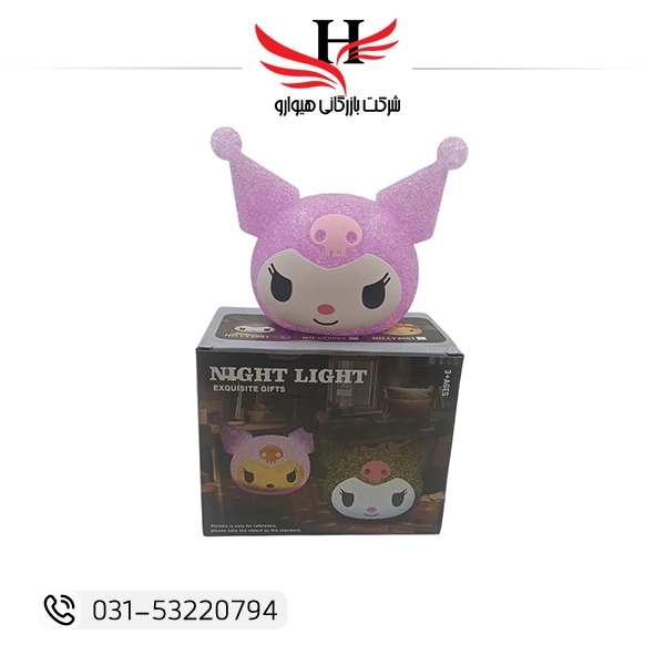 چراغ خواب طرح کرومی فانتزی NIGHTLIGHT‑NO‑LY2001 با نور ملایم، مناسب اتاق خواب و هدیه | خرید عمده از هیوارو نمایندگی شهرضا اصفهان و استان تهران